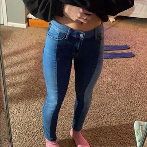 Cute two colored jeans